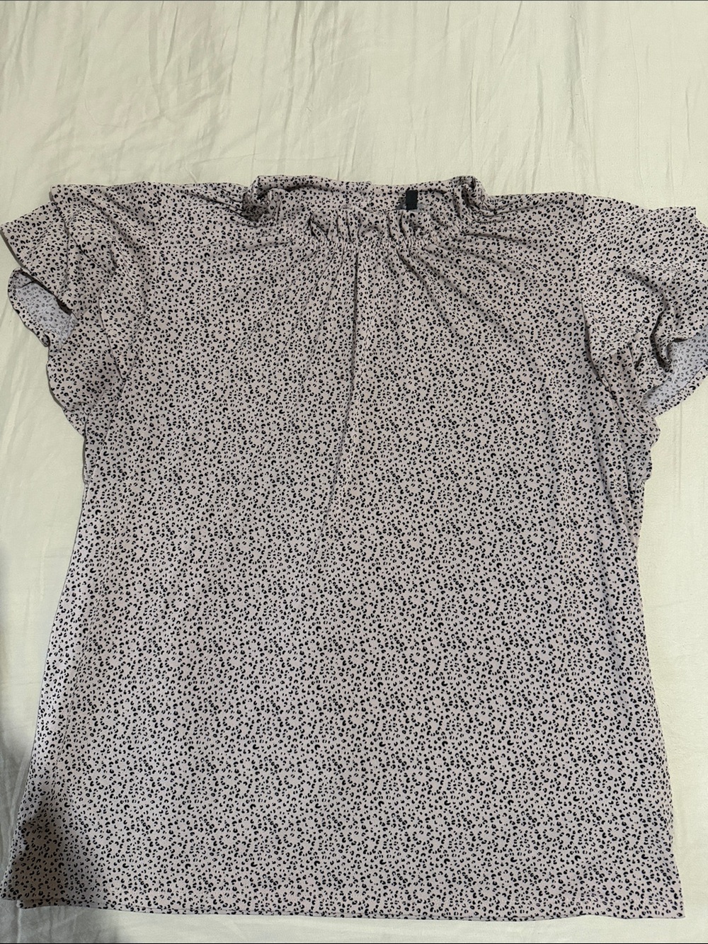 Light Pink Floral Print Flutter Sleeve Top